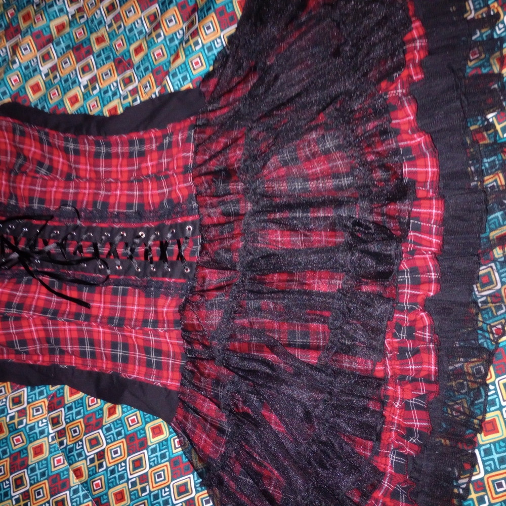 Vintage Y2K Tripp NYC Goth Lace Up Dress Tutu Cottagegore Party Xl